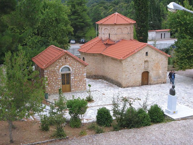 The Agia Lavra monastery on Helmos Mountain is famously linked with the Greek War of Independence. Here, the call for Eleftheria I Thanatos (Freedom or Death) was first heard on 25 March 1821 by Bishop Germanos of Patras, before the launch of the revolution against the Ottoman Empire. That day the Greek flag was raised at the monastery.
