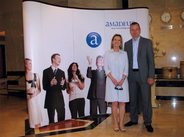 Amadeus' Vice President of the Northern, Eastern, Central and Southern Europe (NECSE) region Petra Euler and Director for Central, Eastern and Southern Europe Lutz Vorneweg, during the company's 2012 NECSE Management Meeting held at the Divani Apollon hotel in Kavouri last month.