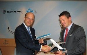 John Karakadas, Olympic Air’s executive chairman, and Pieter Elbers, KLM's chief operating officer.