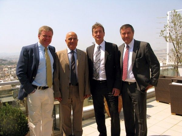 Danish Ambassador to Greece Tom Nørring (left) after the media briefing at his residence in Athens last month.