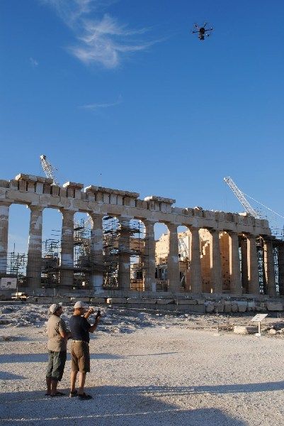 Airpano photographers at the Acropolis.