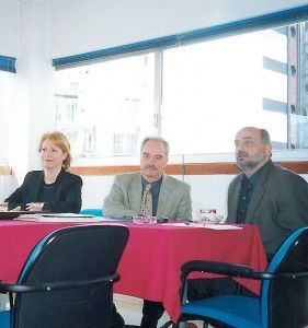 Eleni Papadopoulou, Hatta's secretary general, Yiannis Evangelou, the association's president, and Michael Zorpidis, the association's vice president.