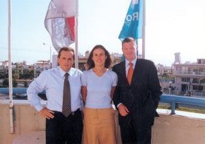 Panagis Vasilatos, KLM's new manager for Greece; Elisa Riva, the airline's new marketing manager in Greece; and Pieter Elbers, KLM's area general manager in Athens responsible for Greece, Cyprus and Mid East.