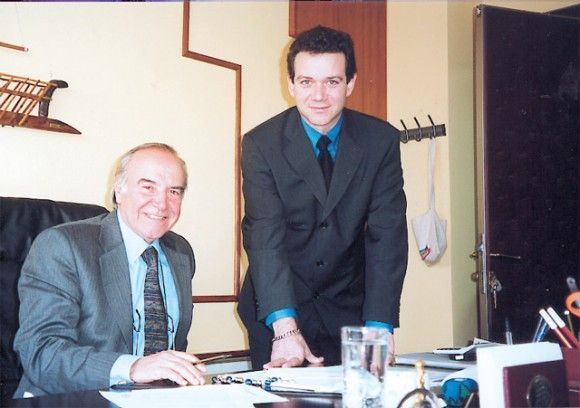 Konstantinos Mitsiou, Amphitrion's chairman, with his new professional manager, Nikos Gazelides.