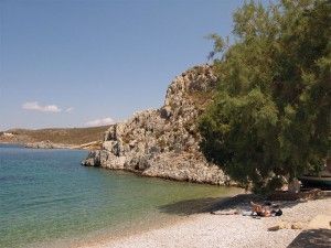 Akti - A quiet beach with fine sand and crystal blue waters located near the road leading to the valley of Vathi.