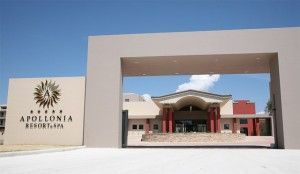 The impressive main entrance at new five-star Apollonia Resort & Spa.