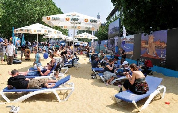 “Greek beach by the Thames” event in London.