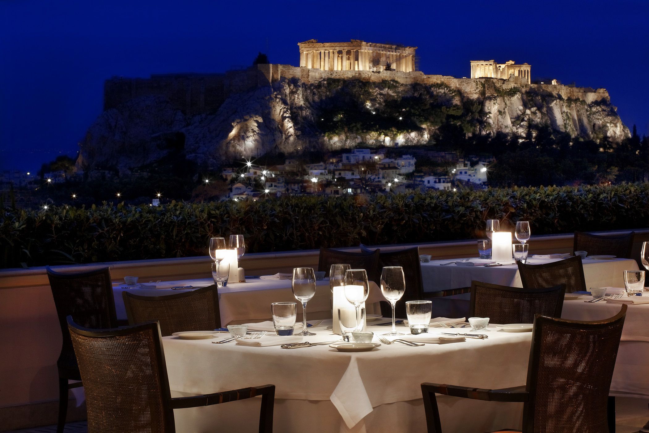 GB Roof Garden restaurant of Hotel Grande Bretagne in Athens, Greece.