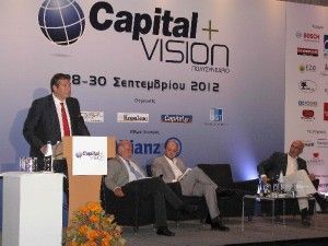 The secretary general of the Greek National Tourism Organization, Nikos Karahalios, speaking during the session of the Capital+Vision multi-conference entitled “Tourism: Strategic sector for the growth of the Greek economy – Thoughts and proposals.”