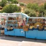 Kiosks filled with sponges and shells are everywhere in Kalymnos.