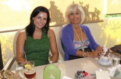 Goldair Group's former public relations manager, Margarita (Rita) Zambeli (right )with the group's new PR manager, Despina Mavridou at the Athens Plaza.