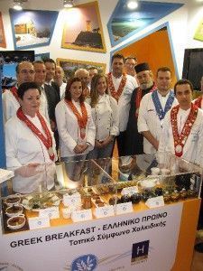 At Philoxenia 2012, the Chalkidiki Tourism Organization and the Hellenic Chef's Association of Northern Greece presented the region's "Greek Breakfast" menu that was displayed in a glass display case at the Chalkidiki stand while samples were also served to visitors.