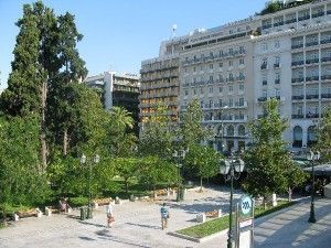 The King George Palace overlooking Syntagma Square.