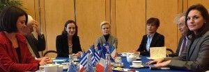 French Tourism and Commerce Minister Sylvia Pinel (left) with Greek Tourism Minister Olga Kefalogianni (right).