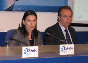 Tourism Minister Olga Kefalogianni and Alternate Minister of Environment Stavros Kalafatis.