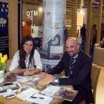Coco-Mat stand. GTP's Maria Theofanopoulou with the director of Coco-Mat Hotels & Resorts Worldwide, George Pertesis. "Coco-Mat Hotels & Resorts Worldwide" is Coco-Mat's new hospitality experience, a "family" consisting of boutique hotels and resorts equipped with COCO-MAT natural sleep products, bed linen, towels and furniture.