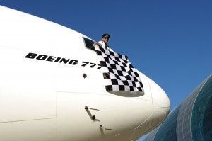 First Officer Faisal Shaukat draping a chequered flag from EK 342 this morning, prior to its departure to Kuala Lumpur where, under the new deal, Emirates branding will be seen for the first time at the 2013 Formula 1 Petronas Malaysia Grand Prix (22-24 March).