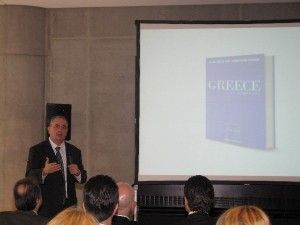 GNTO secretary general, Panos Livadas, presents the “brand manual” to be distributed to all stakeholders that promote Greece to countries abroad.