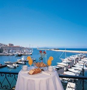 The Porto Veneziano offers a varied breakfast buffet that includes a rich variety of Cretan products.