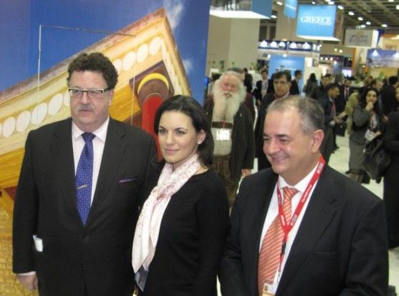 German Federal Deputy Labor Minister Hans-Joachim Fuchtel, Greek Tourism Minister Olga Kefalogainni and GNTO Secretary General Panos Livadas.