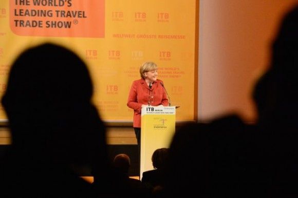 German Chancellor Angela Merkel opening the ITB Berlin 2013 trade fair.