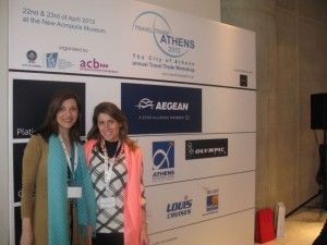 Athens Development and Destination Marketing Agency Public Relations Director Kalliopi Andriopoulou and Athens Convention Bureau Marketing and Sales Director Alexia Panagiotopoulou.