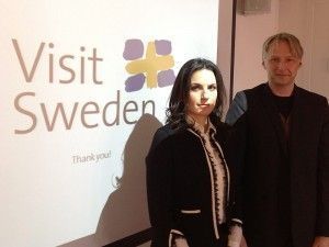 Greek Tourism Minister Olga Kefalogianni and the head of Visit Sweden, Thomas Bruhl.