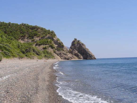 Vatera is one of the largest (8km) and most beautiful seaside areas in the Mediterranean area, having a sandy beach with strips of colorful pebbles. It's located some 50km from the capital of the island, Mytilini.