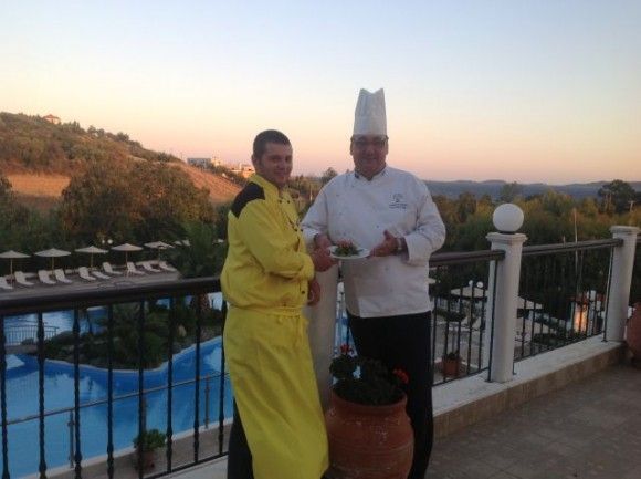 Romanian chef Attila Kiss and Greek chef Leonidas Iordanis presented an ala carte menu made with the region's local products at Alexandros Palace Hotels & Suites.