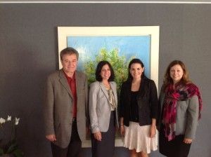 Greek Tourism Minister Olga Kefalogianni (third from left) with Steve Mirkopoulos from the Hellenic Heritage Foundation in Toronto and Simon Fraser University executives, Maria Hamilton and Laura Quilici.