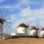 The famous windmills of Mykonos.