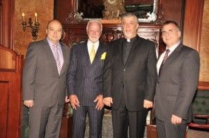The founders of SkyGreece, all of whom are Canadians of Greek origin: Vasilis Alefantis, Ken Stathakis, Father Nicholas Alexandris and Panagiotis Chilakos.