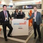 AirFastTickets - Yiannis Dinapogias (Grecian Travel) and Nikolaos Koklonis (President & CEO of AirFastTickets). Back: Ron Yeatman (Vice President Europe of Airfasttickets)