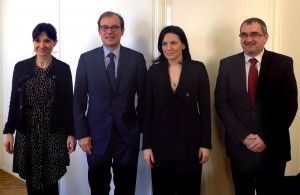 Atout France Director-General Christian Mantei (second from left) with Greek Tourism Minister Olga Kefalogianni (second from right).