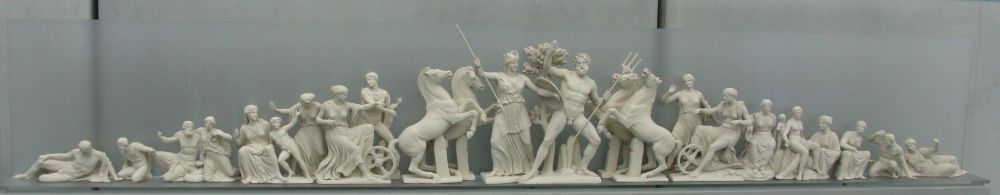 The dispute of Athena & Poseidon for the claim of Attica. Parthenon west pediment (reconstruction) Photo © Wikimedia Commons 