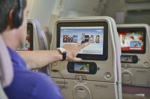 Emirates' customers can watch up to 1800 channels on the ice entertainment system. Photo © Emirates