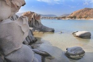 The huge contorted rocks at Kolymbithres, Paros, look like modern sculptures set in the sand. Photo © Region of South Aegean