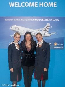 Greek Tourism Olga Kefalogianni at the stand of Aegean Airlines.