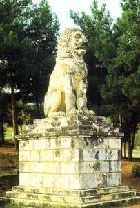 The Lion of Amfipolis (a burial monument of the 4th c. b.C.) in Serres, Central Macedonia.Photo © Regional Division of Serres