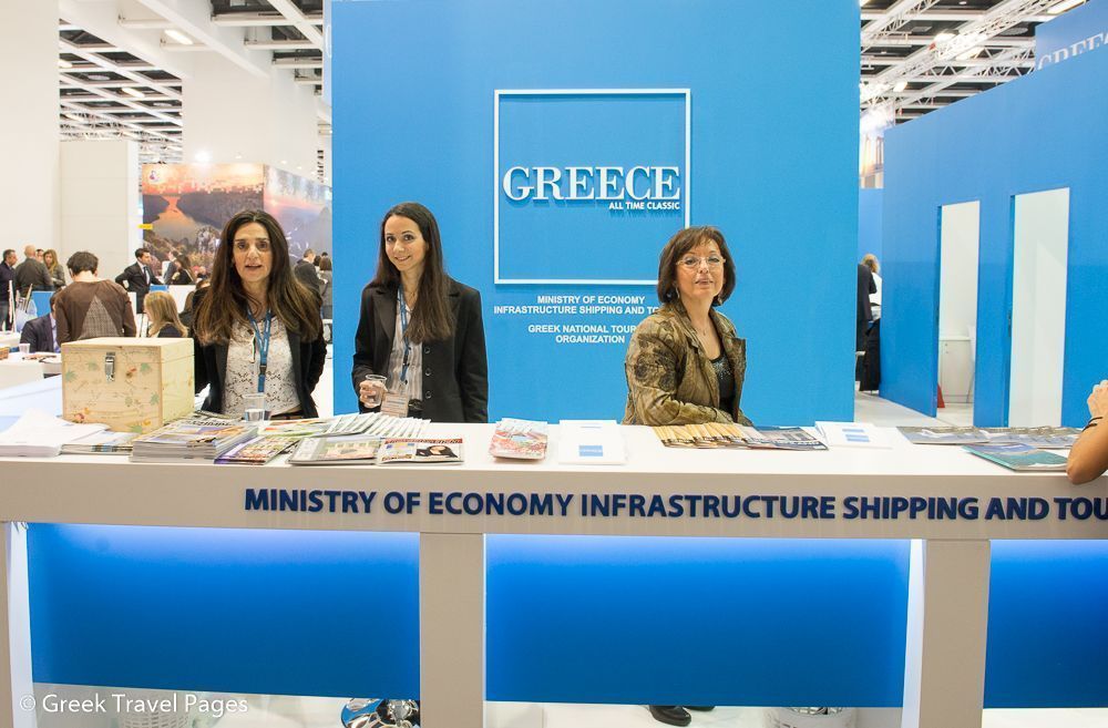 ITB Berlin 2015 The stand of the Greek Ministry of Economy Infrastructure Shipping & Tourism