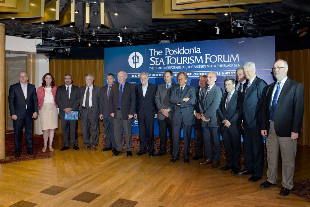 Greek sea tourism representatives at the press conference of the 3rd Posidonia Sea Tourism Forum.