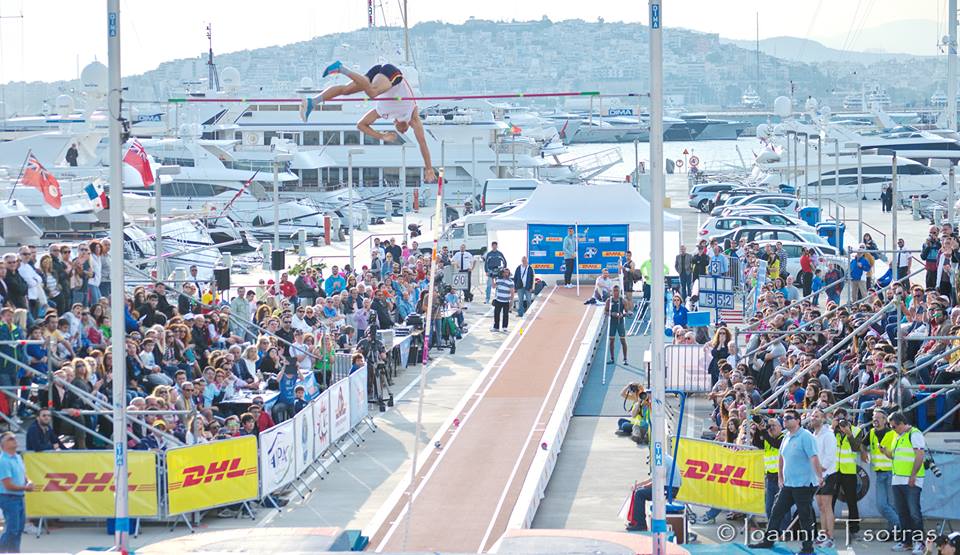 Archive photo of 2nd Athens Street Pole Vault event at Flisvos Marina.