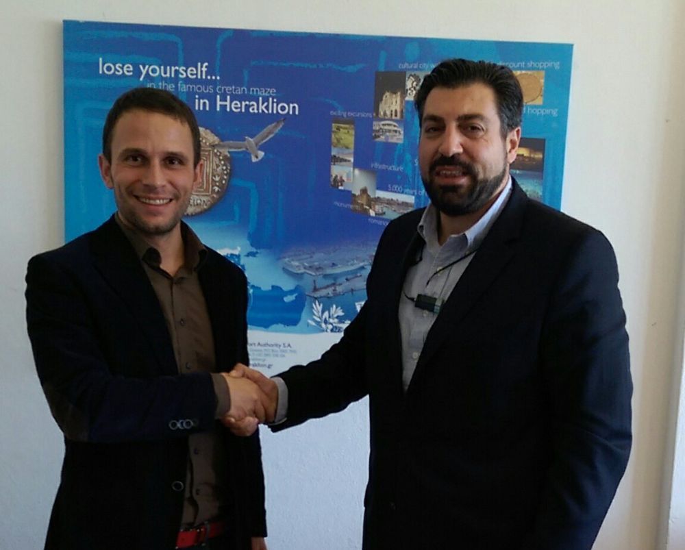 SINN Power CEO Philipp Sinn and Heraklion Port Authority President Ioannis Bras.