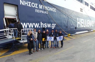 Doctors of the World in front of Hellenic Seaways' 