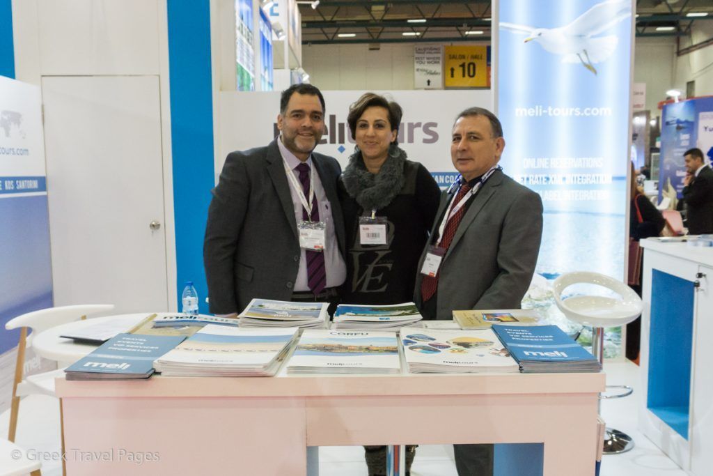 Meli Tours stand - Babis Bramos, operations manager (right)