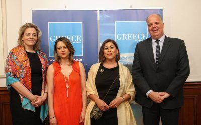 (From right) Consul General of Greece in Istanbul Evangelos Sekeris, Region of Attica Executive Regional Councillor for Tourism Promotion Eleni Dimopoulou and GNTO Turkey Chief Officer Maria Rachmanidou.