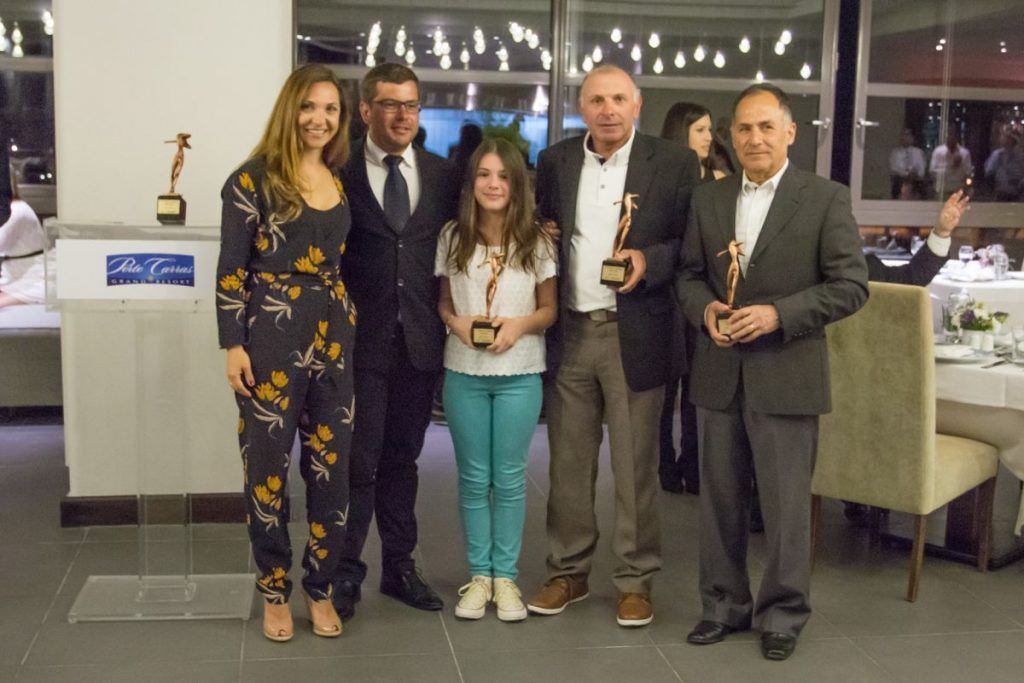 Porto Carras VP and Greek Golf Federation VP Marianna Stengou with the winners of the 7th Porto Carras Pro-Am & Open 2016.