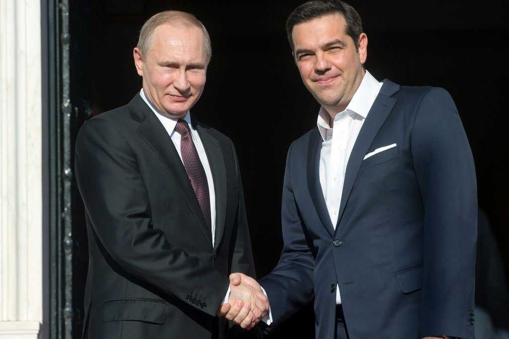 Russian President Vladimir Putin and Greek Prime Minister Alexis Tsipras. Photo source: @KremlinRussia
