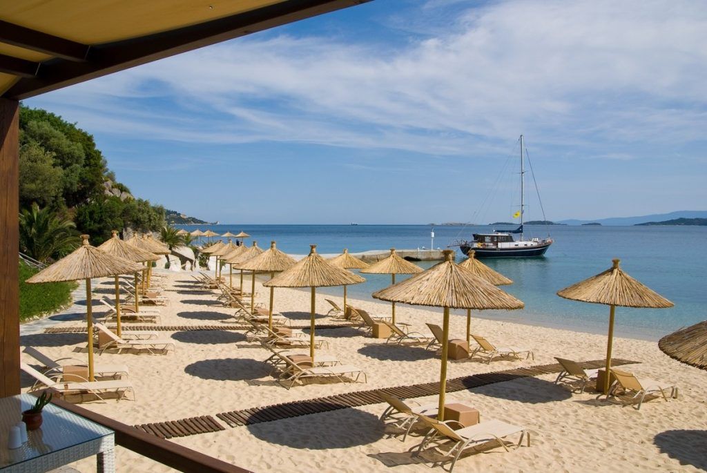 Ouranoupoli in Halkidiki, one of the 52 beaches with a Blue Flag this year.