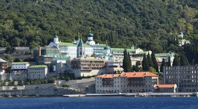 The Russian Monastery of Agios Panteleimon, Mount Athos. Photo © fritz16 / Shutterstock
